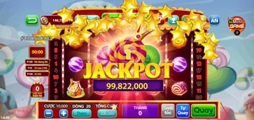 Máy đánh bạc với biểu tượng jackpot